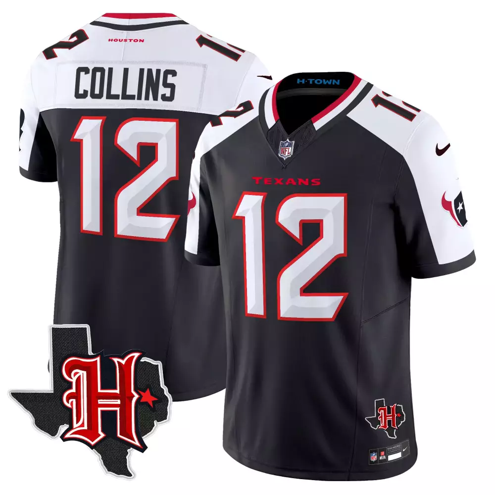 nico collins navy alternate mens houston texans 2024 texas patch vapor limited jersey v5 all stitched