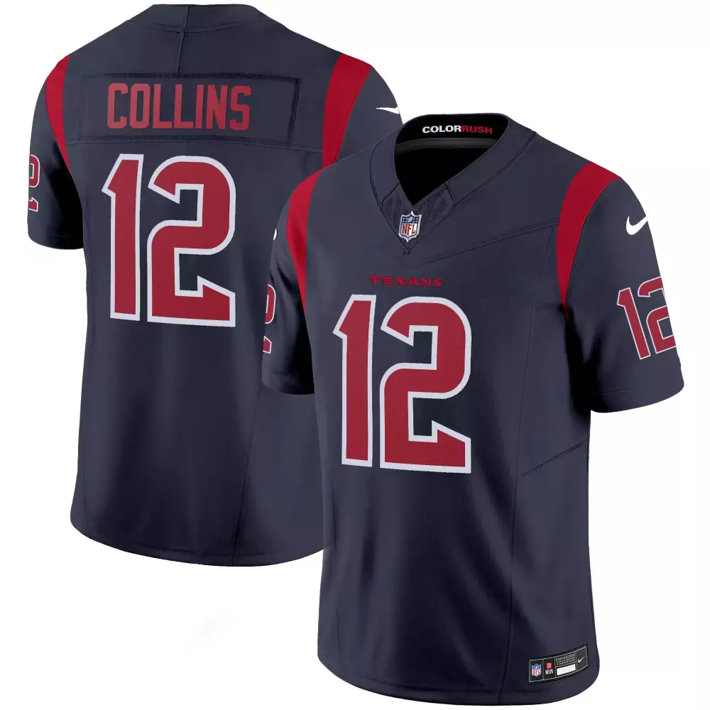 nico collins navy mens houston texans color rush legend vapor jersey all stitched