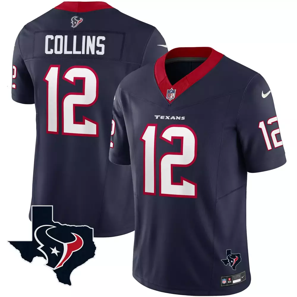 nico collins navy mens houston texans vapor limited jersey all stitched