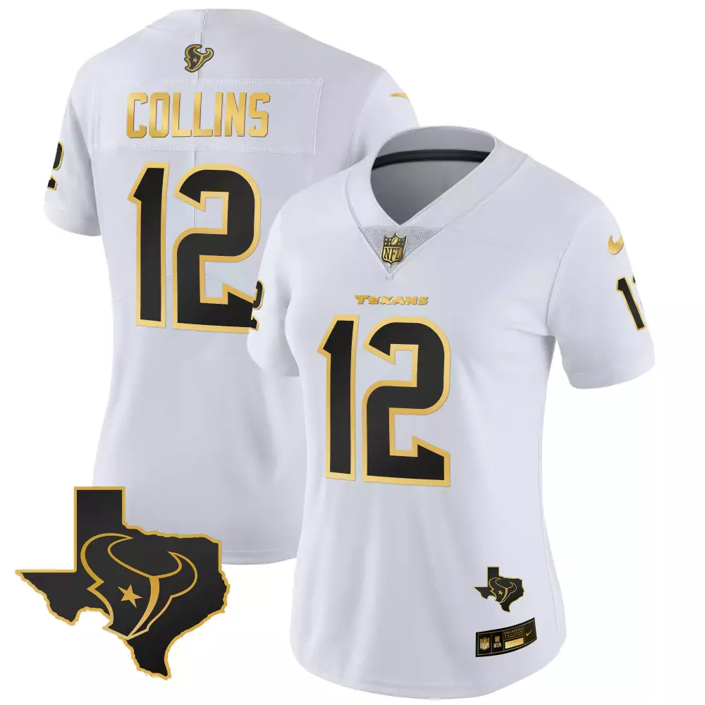 nico collins white gold womens houston texans gold vapor limited jersey all stitched