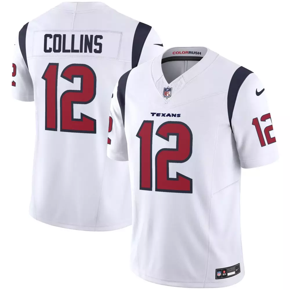 nico collins white mens houston texans color rush legend vapor jersey all stitched