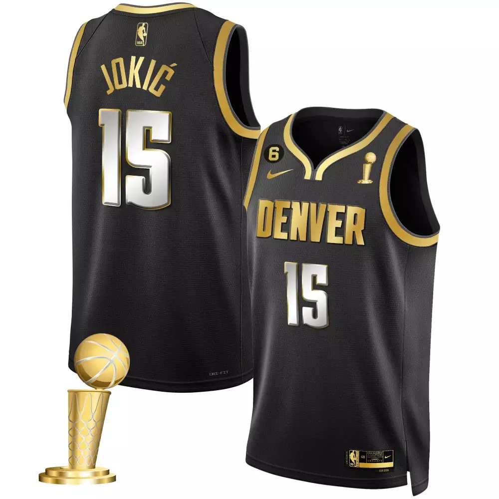 nikola jokic black limited youths denver nuggets 2023 champions jersey collection all stitched