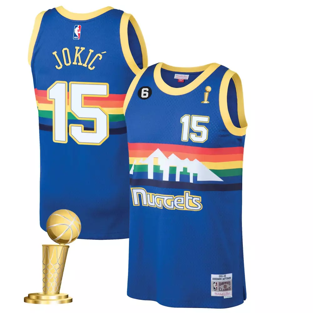 nikola jokic black limited youths denver nuggets 2023 finals patch collection jersey all stitched