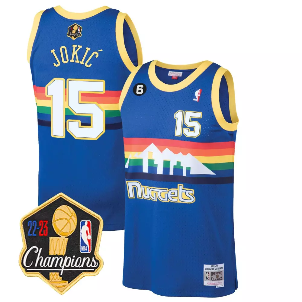 nikola jokic black limited youths denver nuggets 2023 finals patch collection jersey all stitched