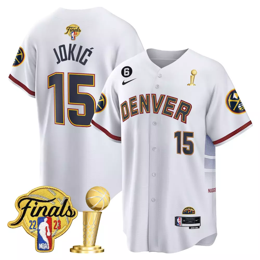 nikola jokic city youths denver nuggets 2023 finals champions patch cool base jersey all stitched