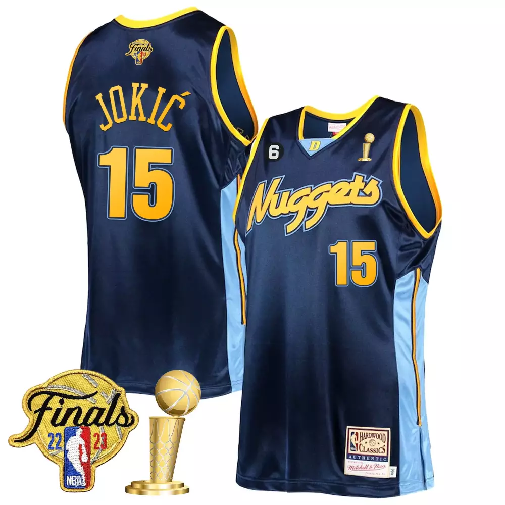 nikola jokic hardwood classics mens denver nuggets 2023 finals patch champions collection jersey v2 all stitched