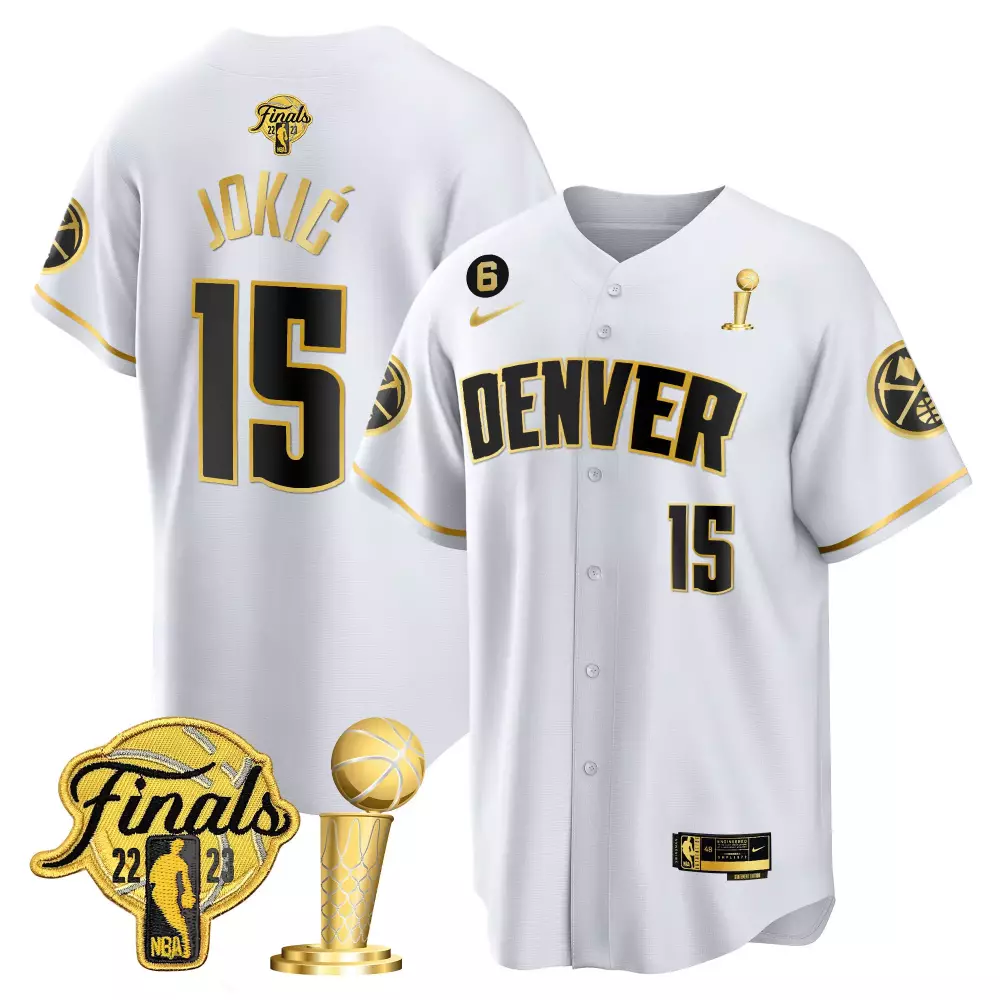 nikola jokic white gold mens denver nuggets 2023 champions limited patch jersey all stitched
