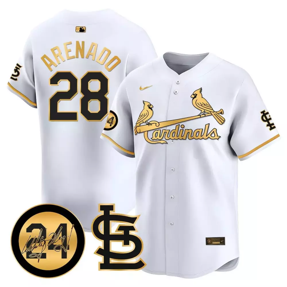 nolan arenado white gold mens st louis cardinals 2024 city connect vapor premier limited jersey all stitched