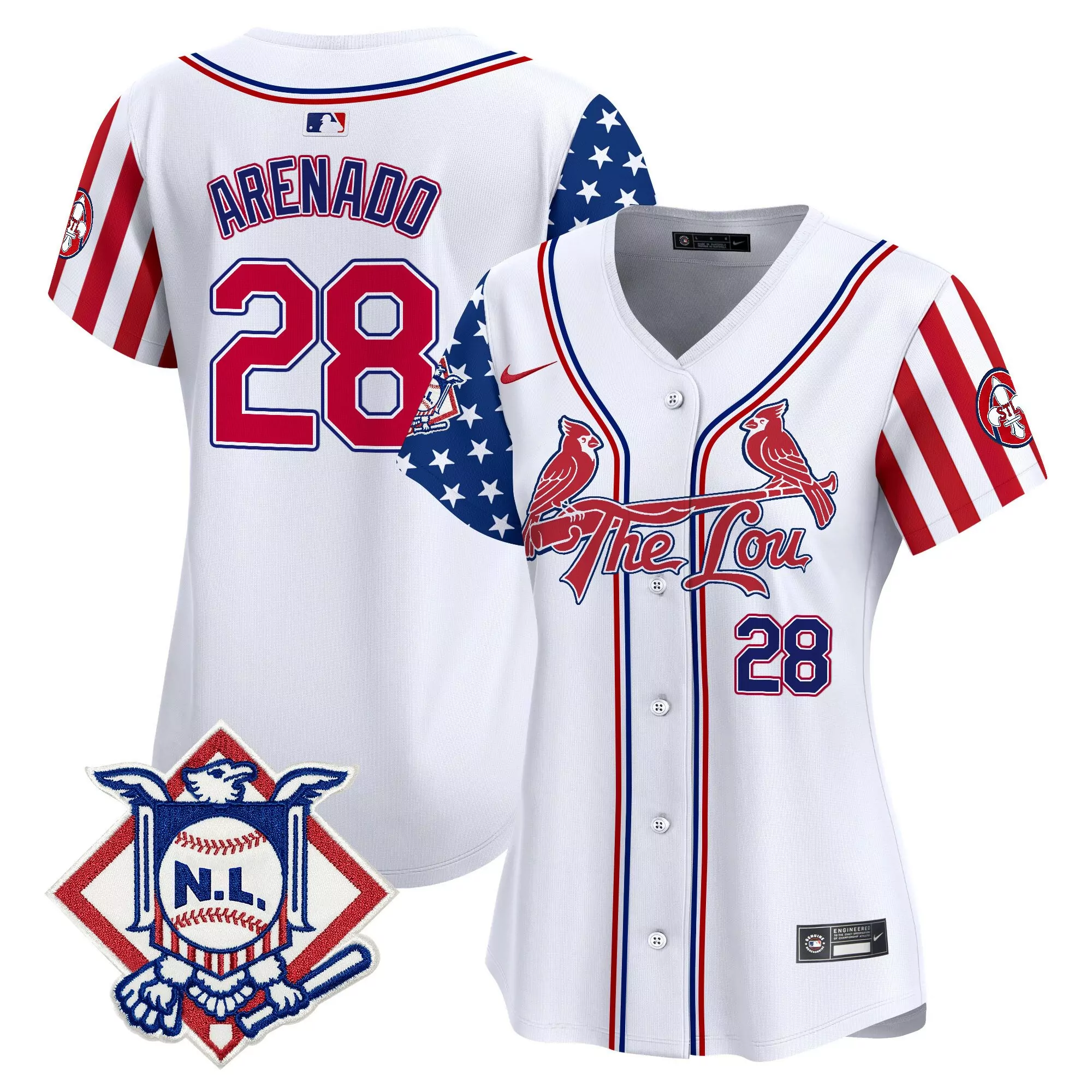 nolan arenado white womens st louis cardinals 2024 fourth of july vapor premier limited jersey all stitched