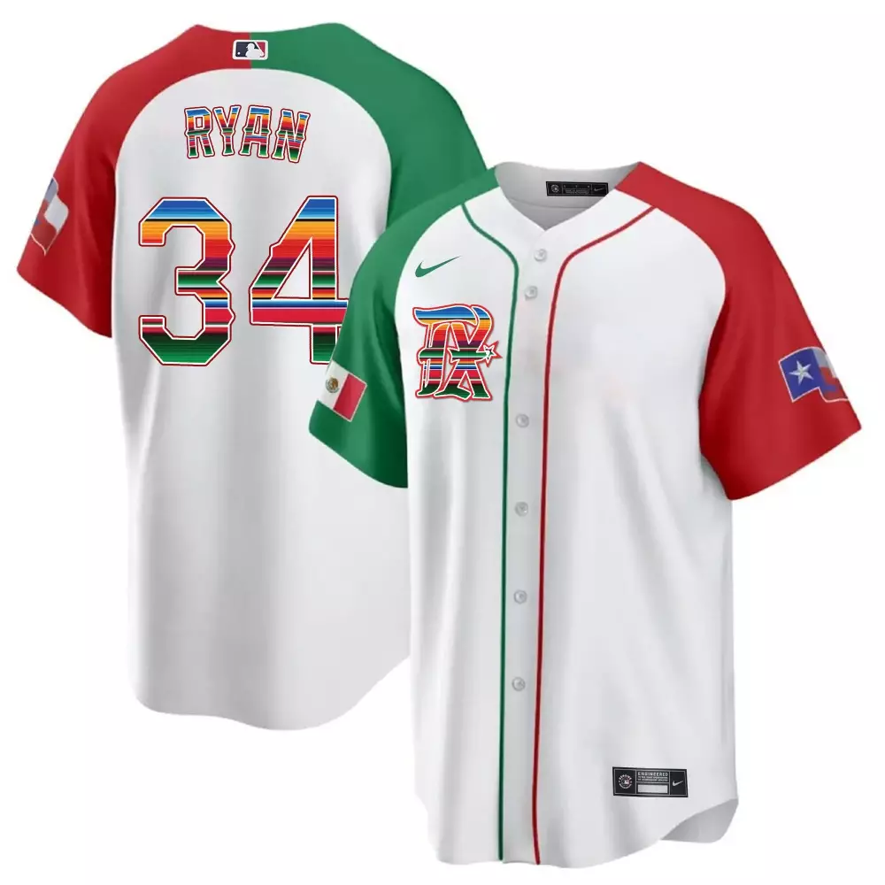 nolan ryan alternate mens texas rangers mexican heritage night cool base jersey city connect all stitched