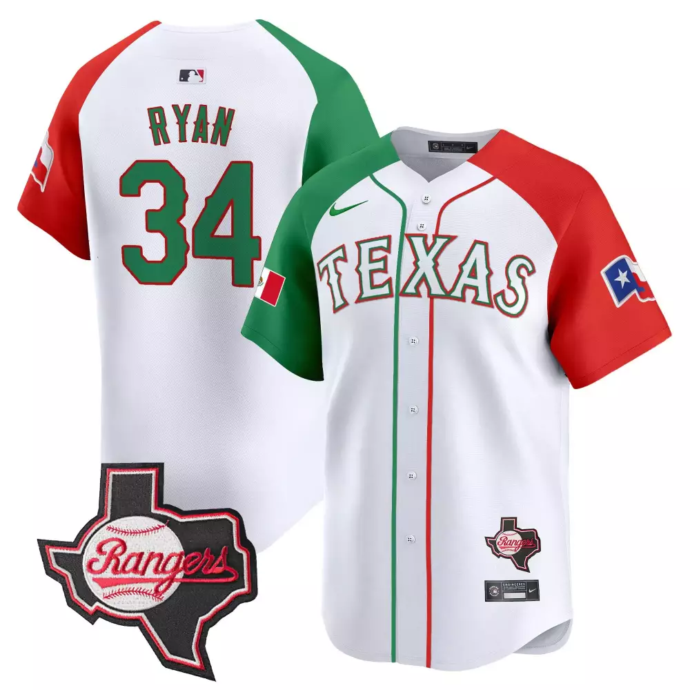 nolan ryan alternate mens texas rangers mexico texas patch vapor premier limited jersey all stitched