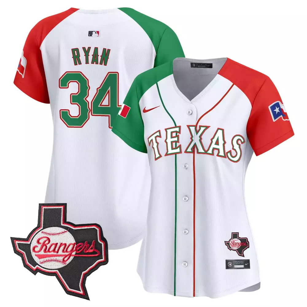 nolan ryan alternate womens texas rangers mexico texas patch vapor premier limited jersey all stitched