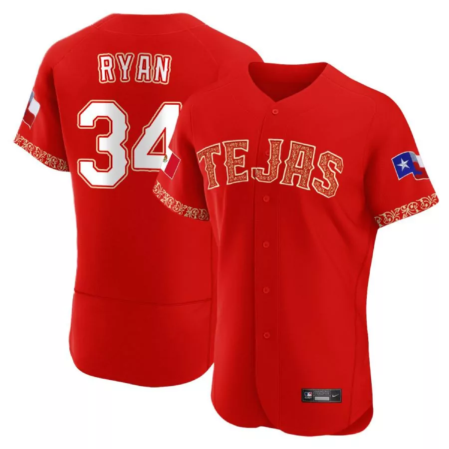 nolan ryan flex base men s texas rangers mexican heritage night jersey n all stitched