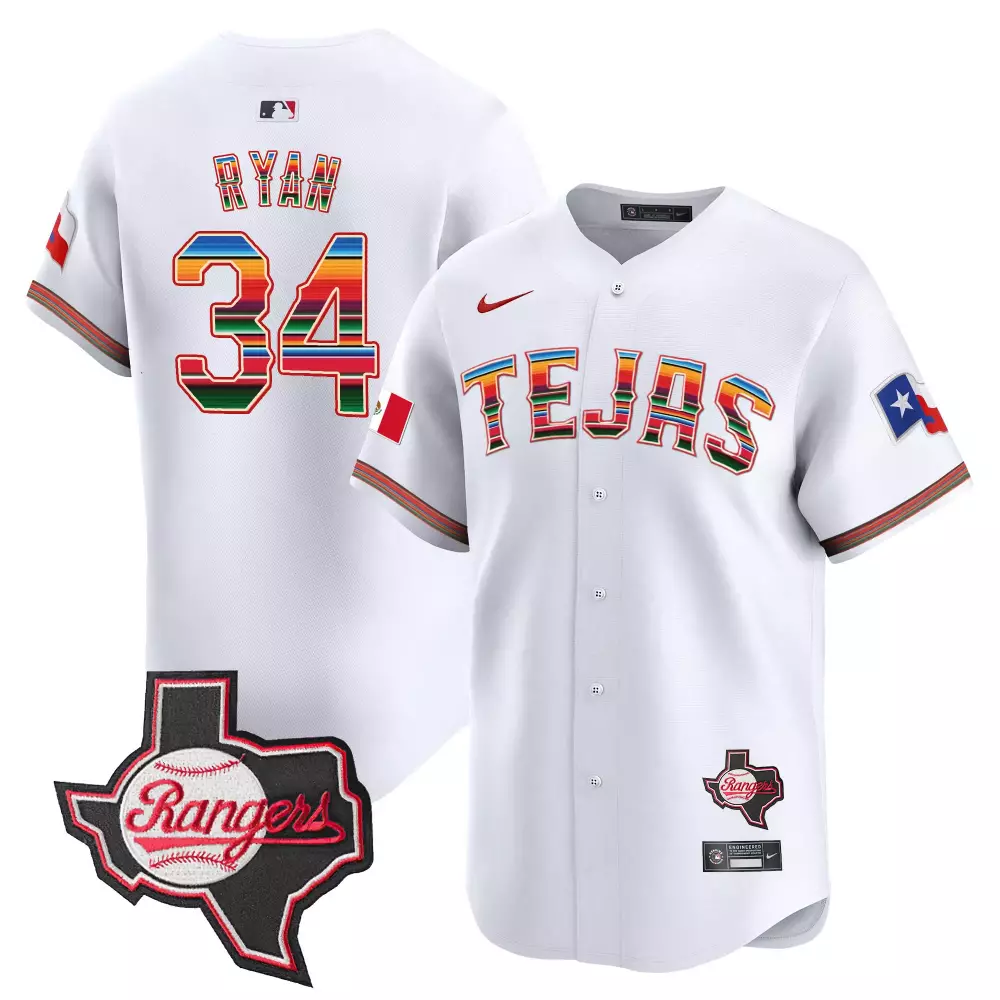 nolan ryan white mens texas rangers mexico texas patch vapor premier limited jersey all stitched