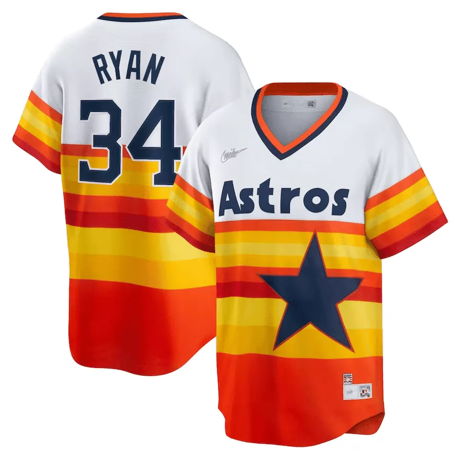 nolan ryan men houston astros nolan ryan white home cooperstown collection player jersey all stitched