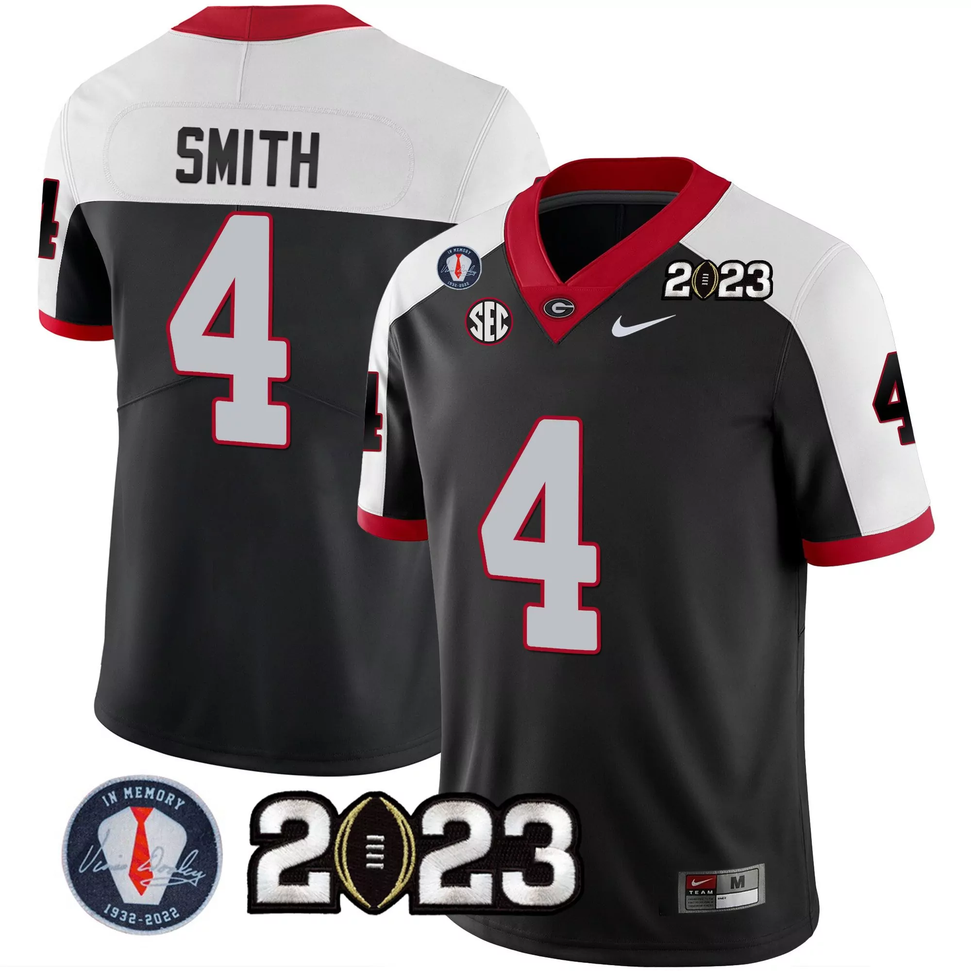 nolan smith black limited youths georgia bulldogs 2023 champions jersey all stitched