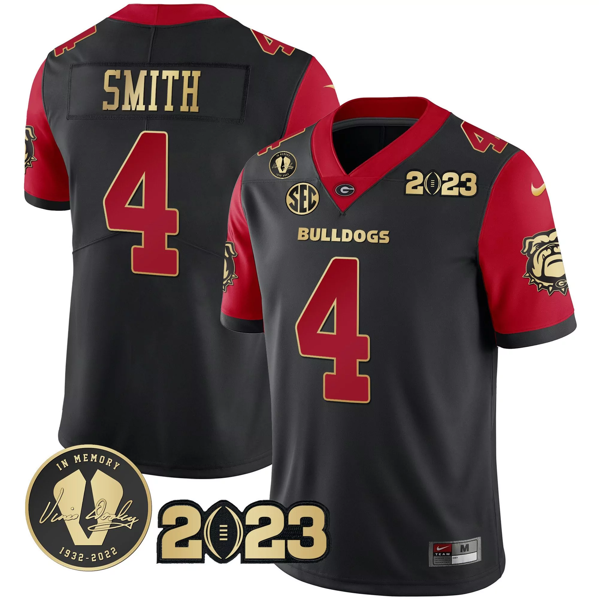 nolan smith black limited youths georgia bulldogs 2023 champions jersey all stitched