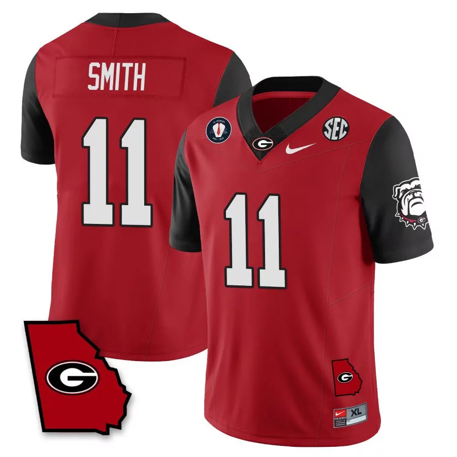 nolan smith red youths georgia bulldogs 2023 champions jersey all stitched