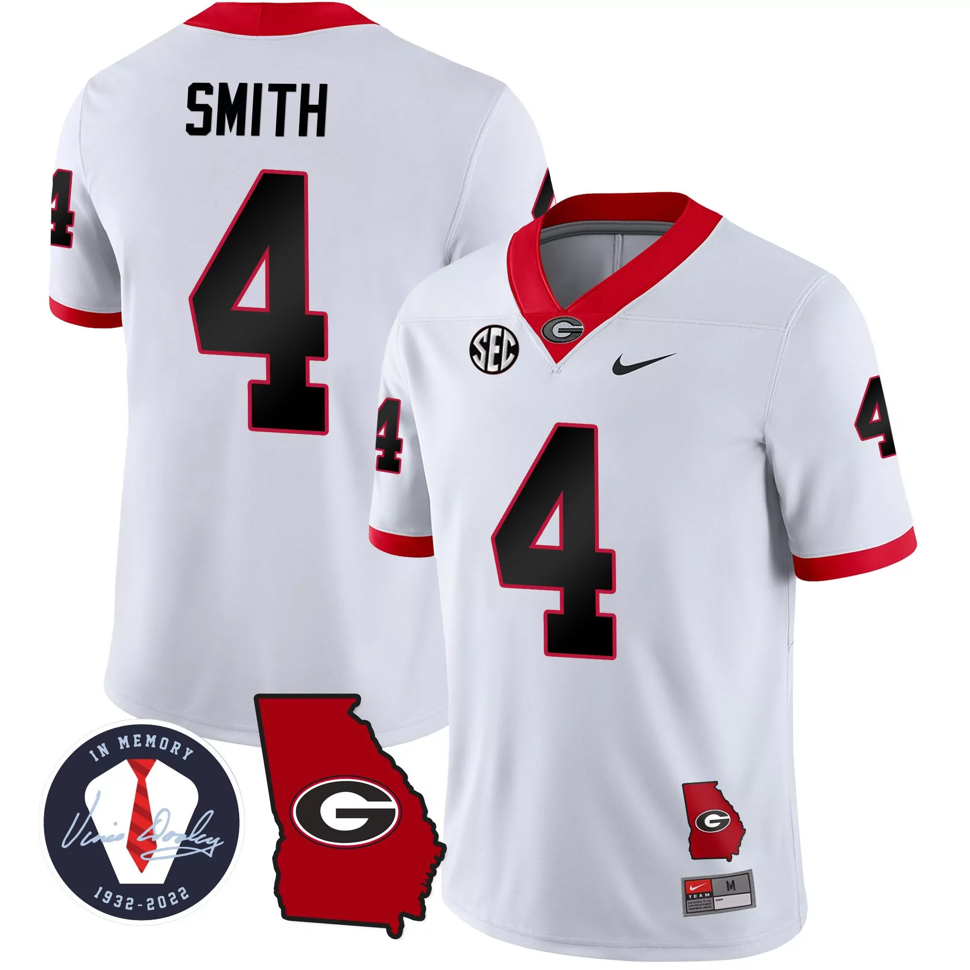 nolan smith white mens georgia bulldogs 2023 champions jersey all stitched