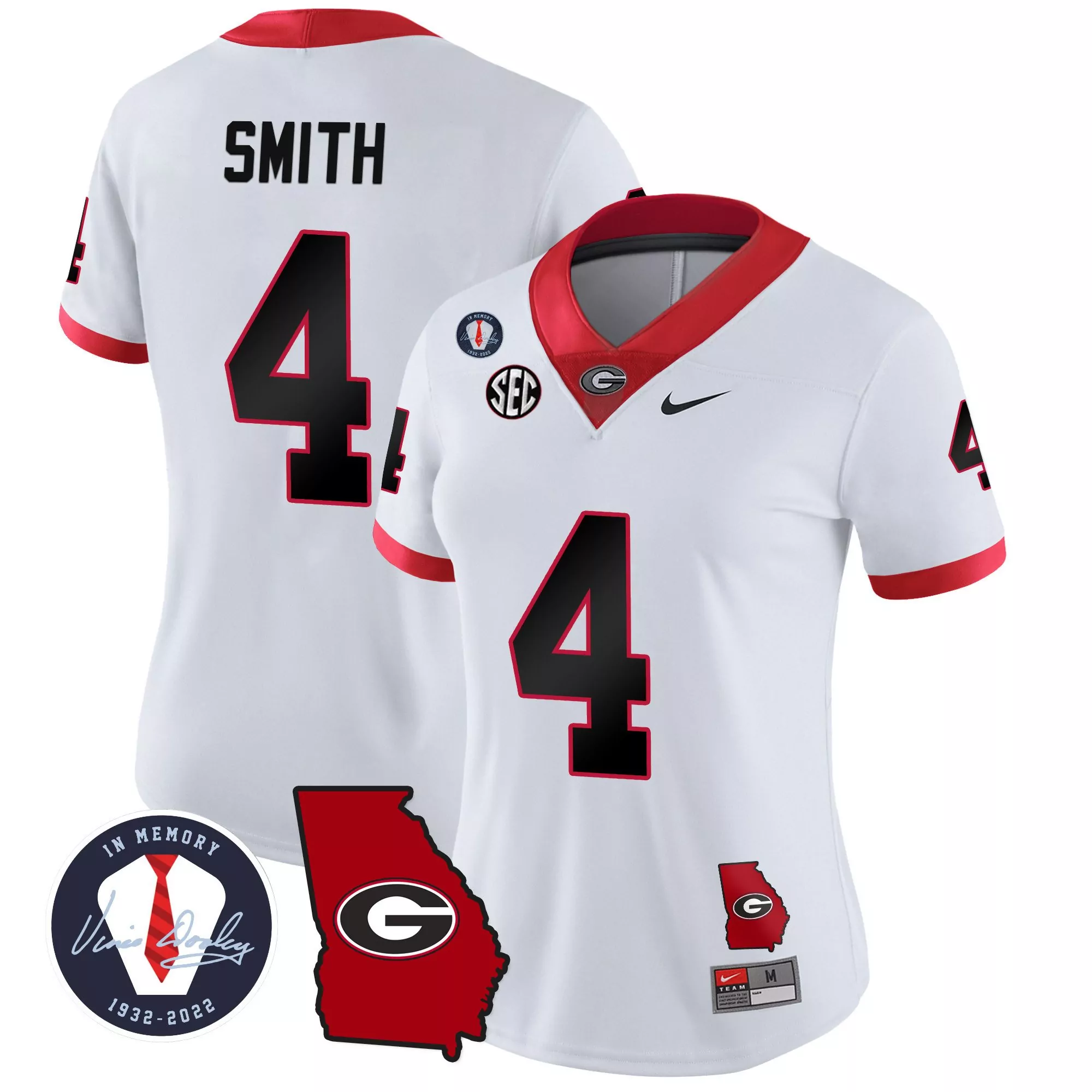 nolan smith white womens georgia bulldogs 2023 champions jersey all stitched