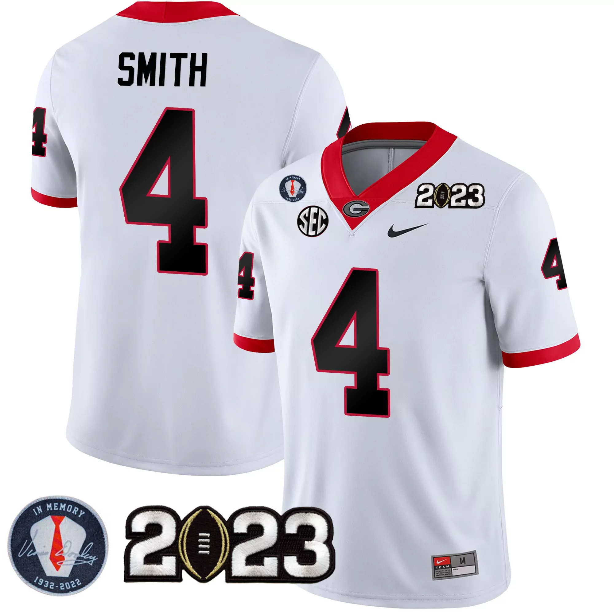 nolan smith white womens georgia bulldogs 2023 champions jersey all stitched