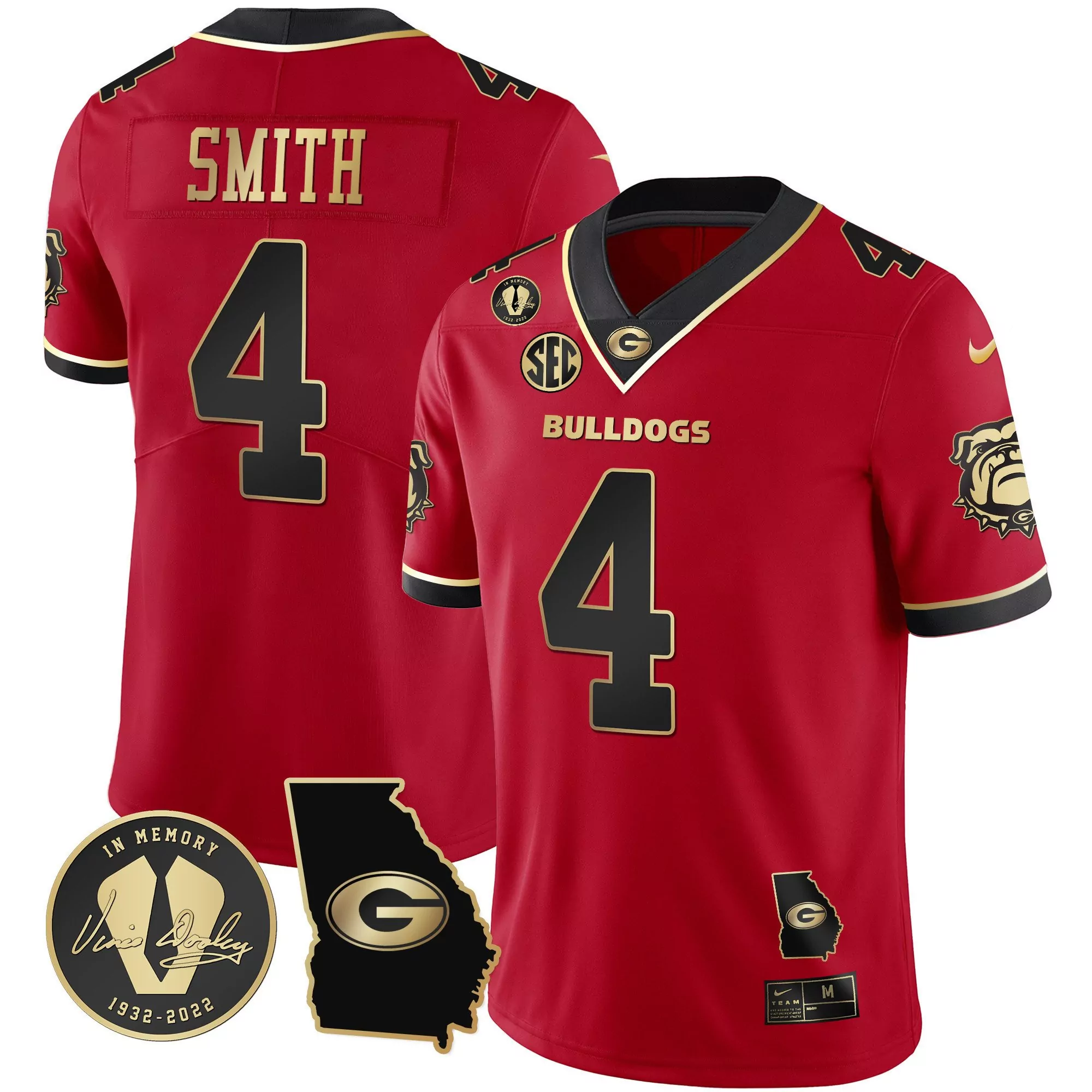 nolan smith women georgia bulldogs 2023 champions split red black jersey all stitched