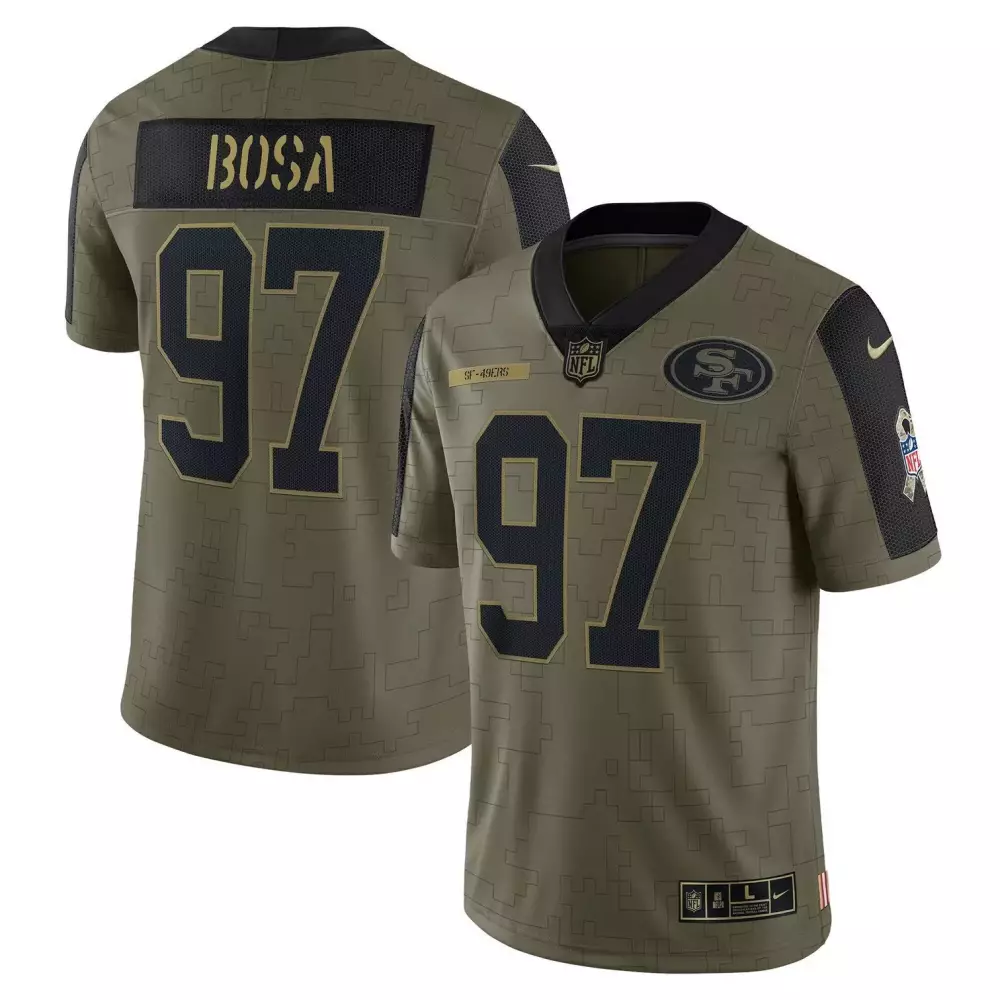 Nick Bosa Black Alternate Stitched Jersey | 49ers 2023 NFC West Champions | Fan Gear for Men, Women & Youth
