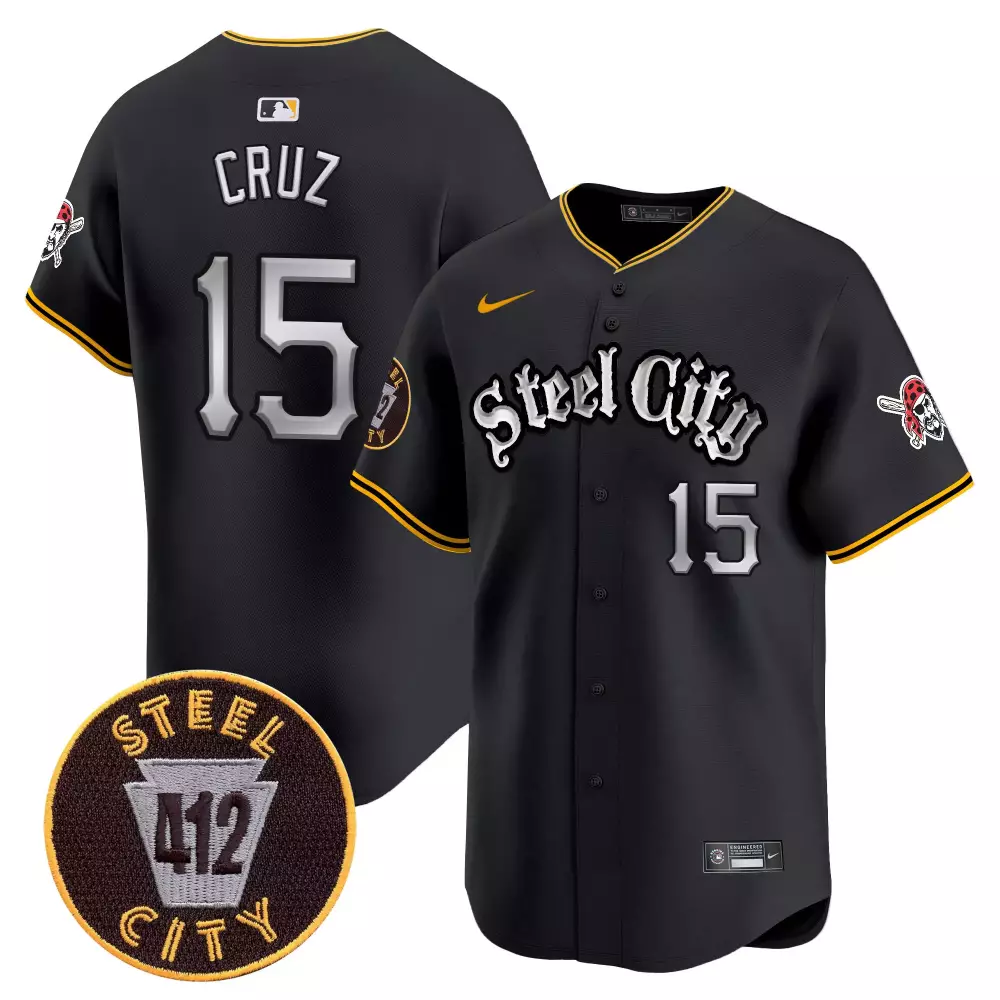 oneil cruz black mens pittsburgh pirates 412 patch vapor premier limited jersey all stitched