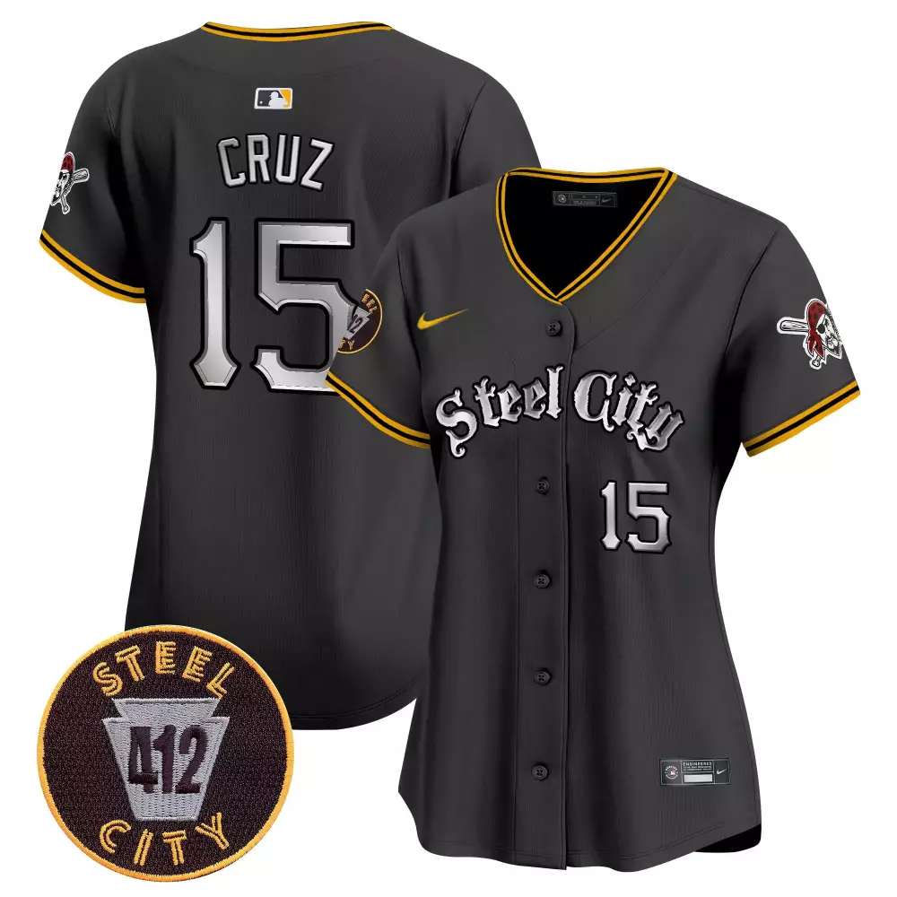 oneil cruz black womens pittsburgh pirates 412 patch vapor premier limited jersey v2 all stitched