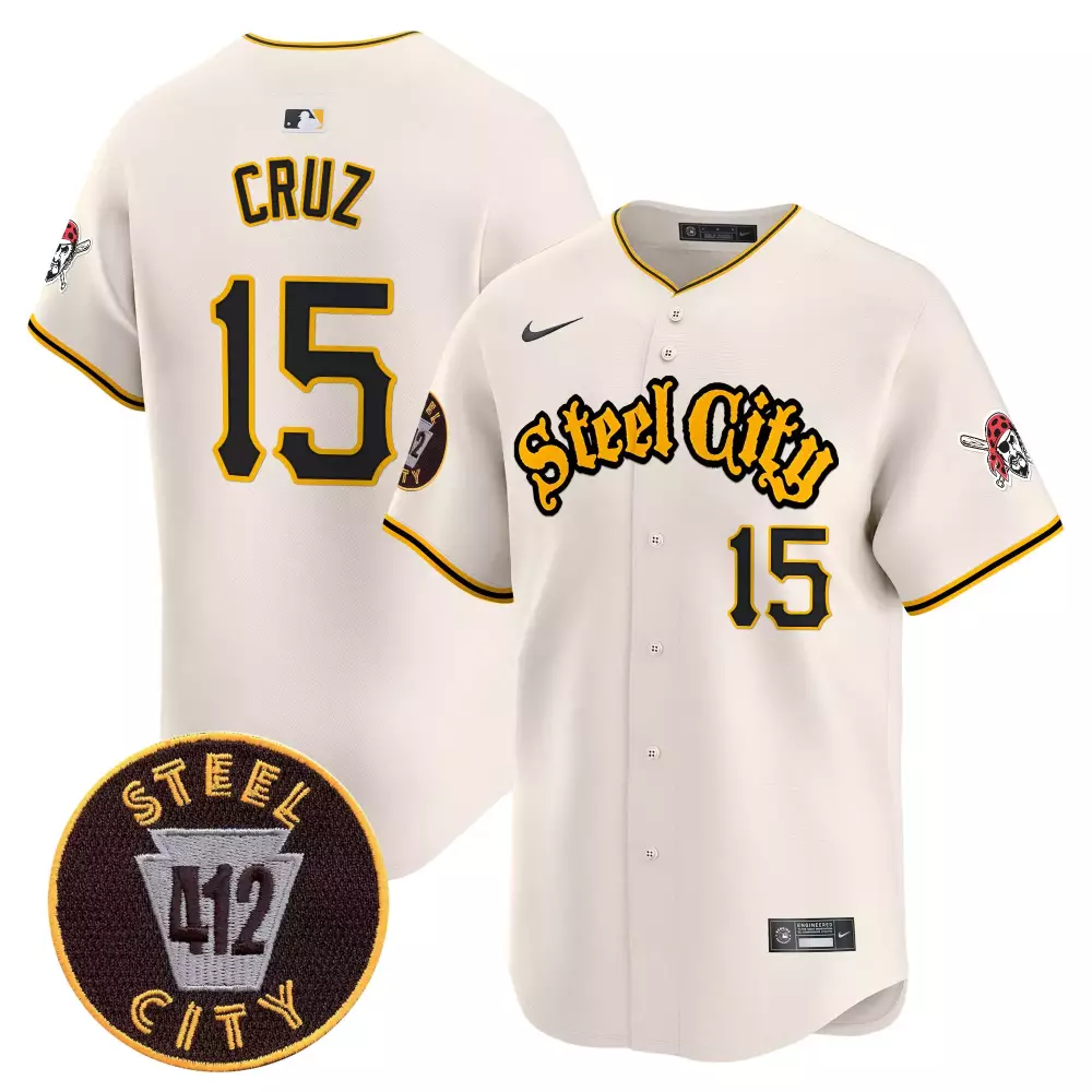 oneil cruz cream mens pittsburgh pirates 412 patch vapor premier limited jersey v5 all stitched