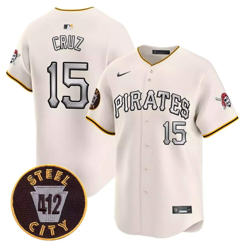 oneil cruz cream mens pittsburgh pirates 412 patch vapor premier limited jersey v5 all stitched
