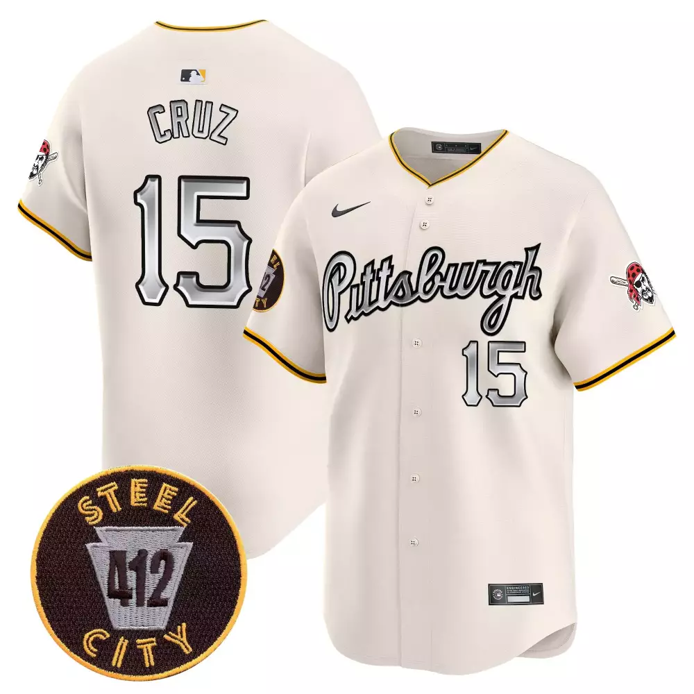 oneil cruz cream mens pittsburgh pirates 412 patch vapor premier limited jersey v5 all stitched