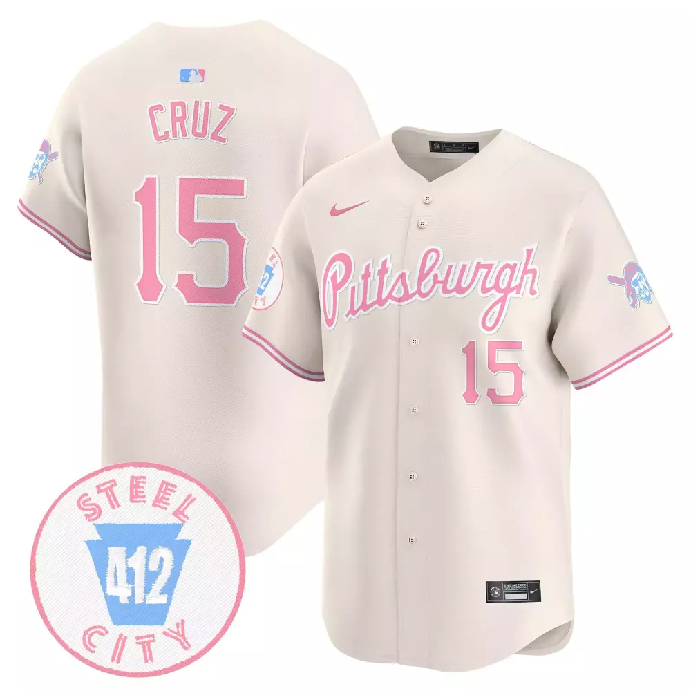 oneil cruz cream unisex pittsburgh pirates bubblegum pink vapor premier limited jersey all stitched