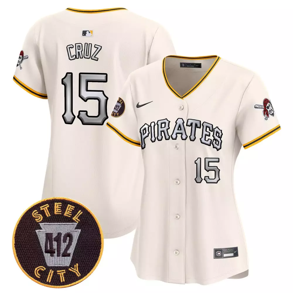 oneil cruz cream womens pittsburgh pirates 412 patch vapor premier limited jersey v5 all stitched