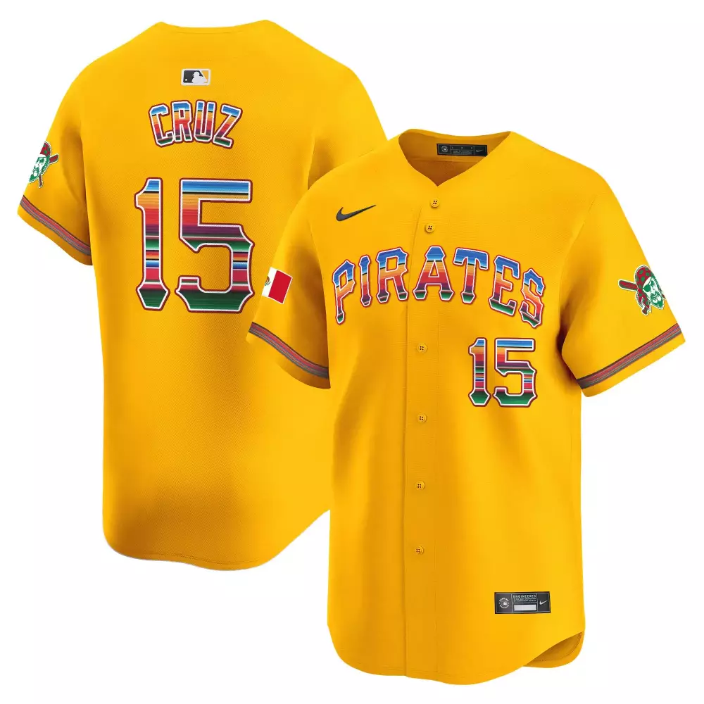 oneil cruz gold mens pittsburgh pirates 412 patch vapor premier limited jersey v7 all stitched