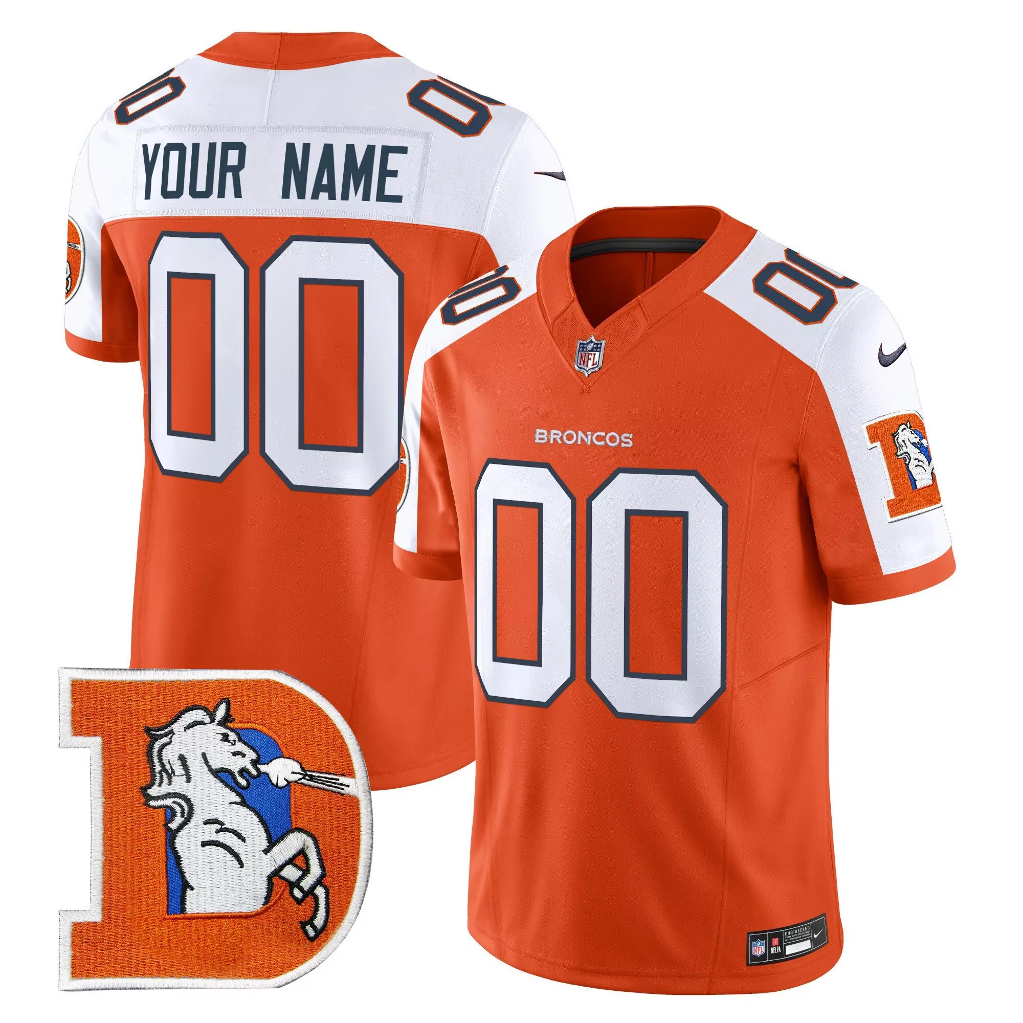 orange alternate youth denver broncos super bowl 50 patch vapor custom jersey all stitched