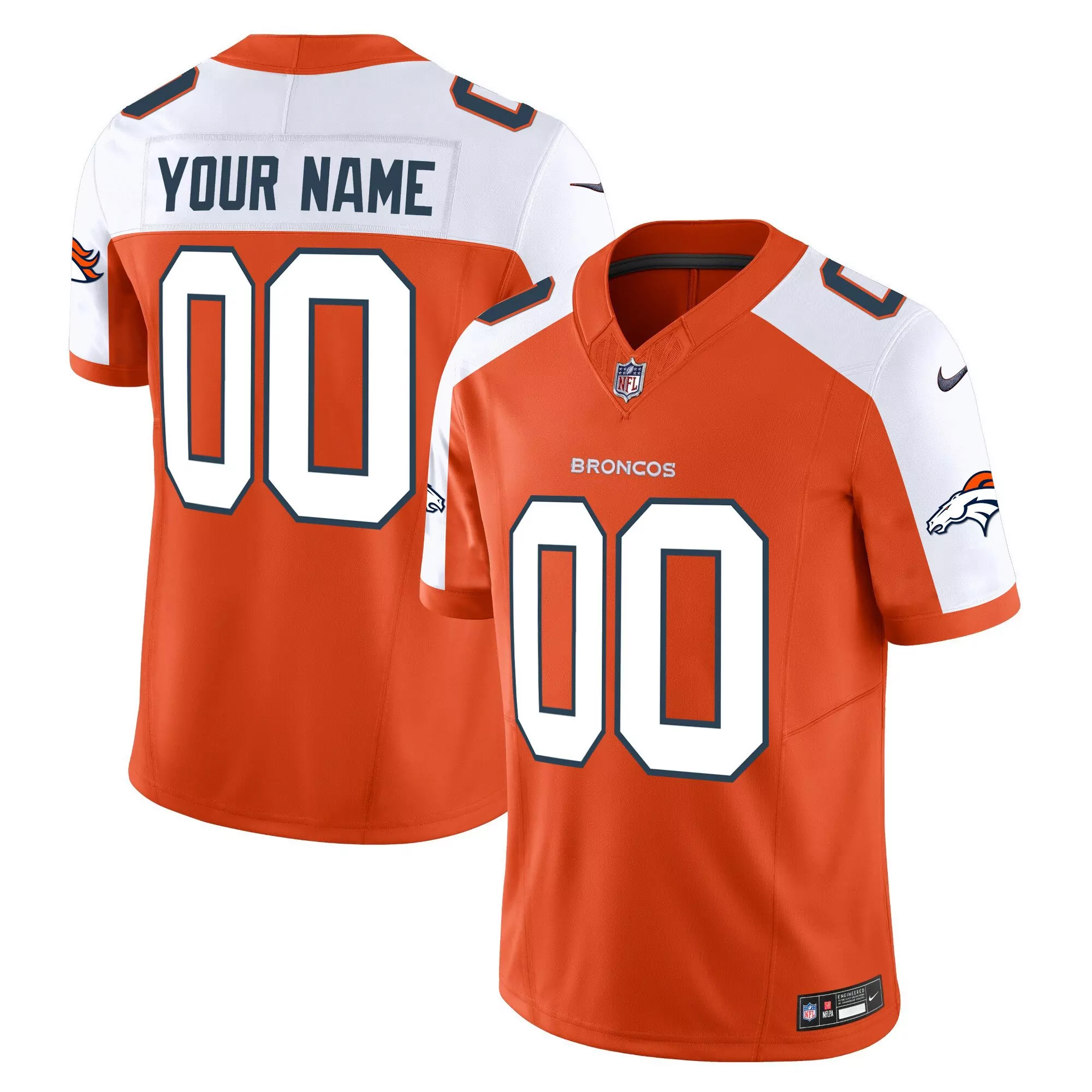orange alternate youth denver broncos super bowl 50 patch vapor custom jersey all stitched
