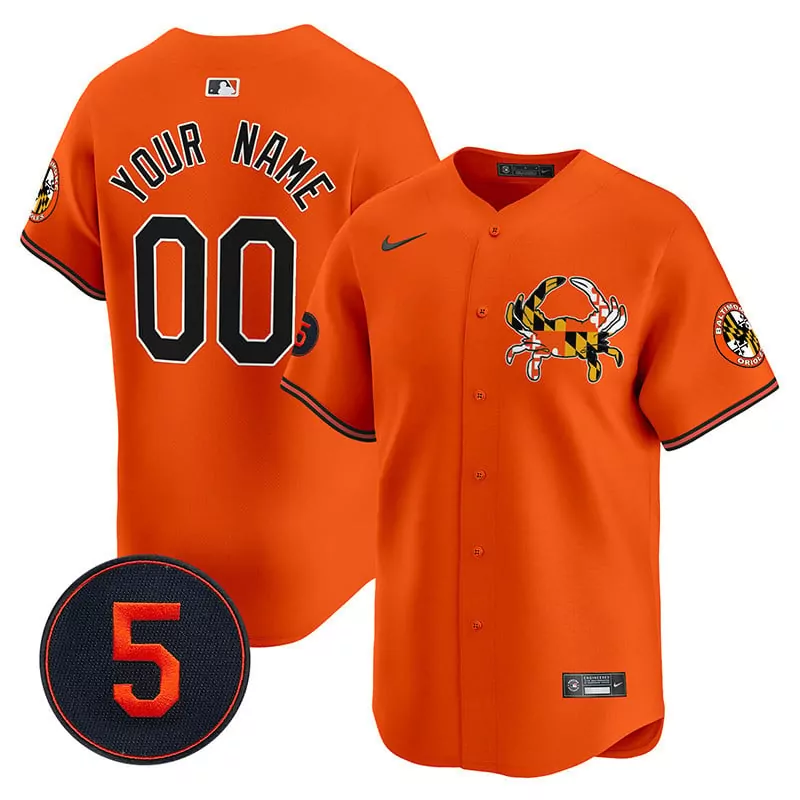 orange men baltimore orioles halloween vapor premier limited custom jersey all stitched