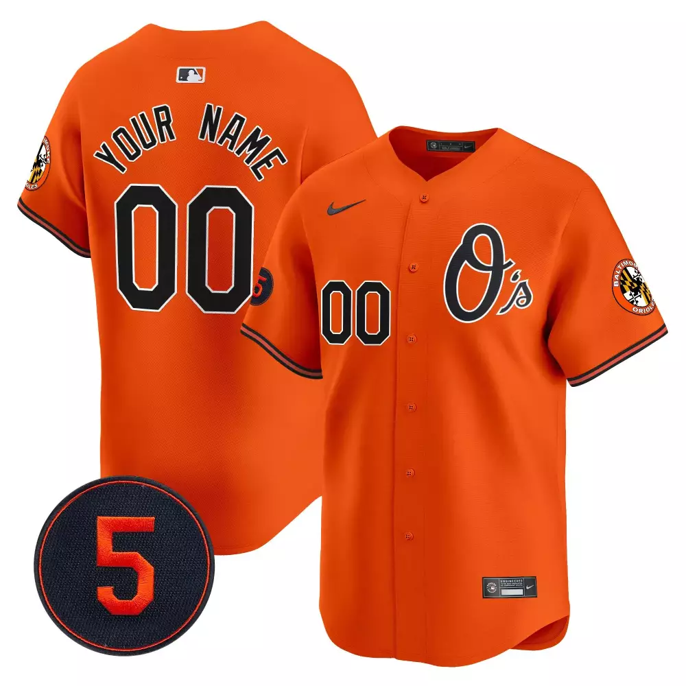 orange men baltimore orioles halloween vapor premier limited custom jersey all stitched