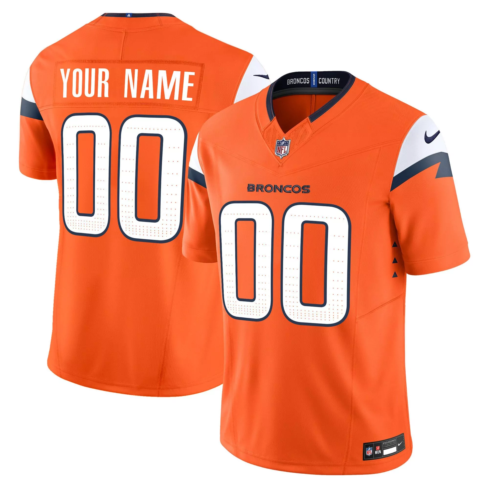 orange men denver broncos 2024 vapor limited custom jersey all stitched