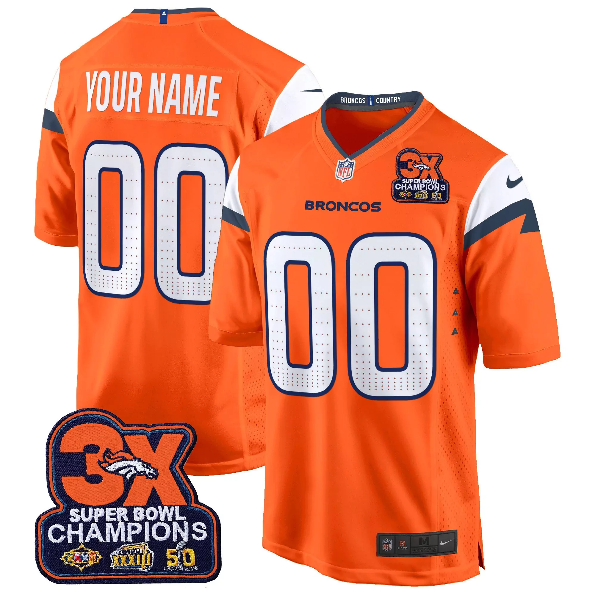 orange men denver broncos 2024 vapor limited custom jersey all stitched