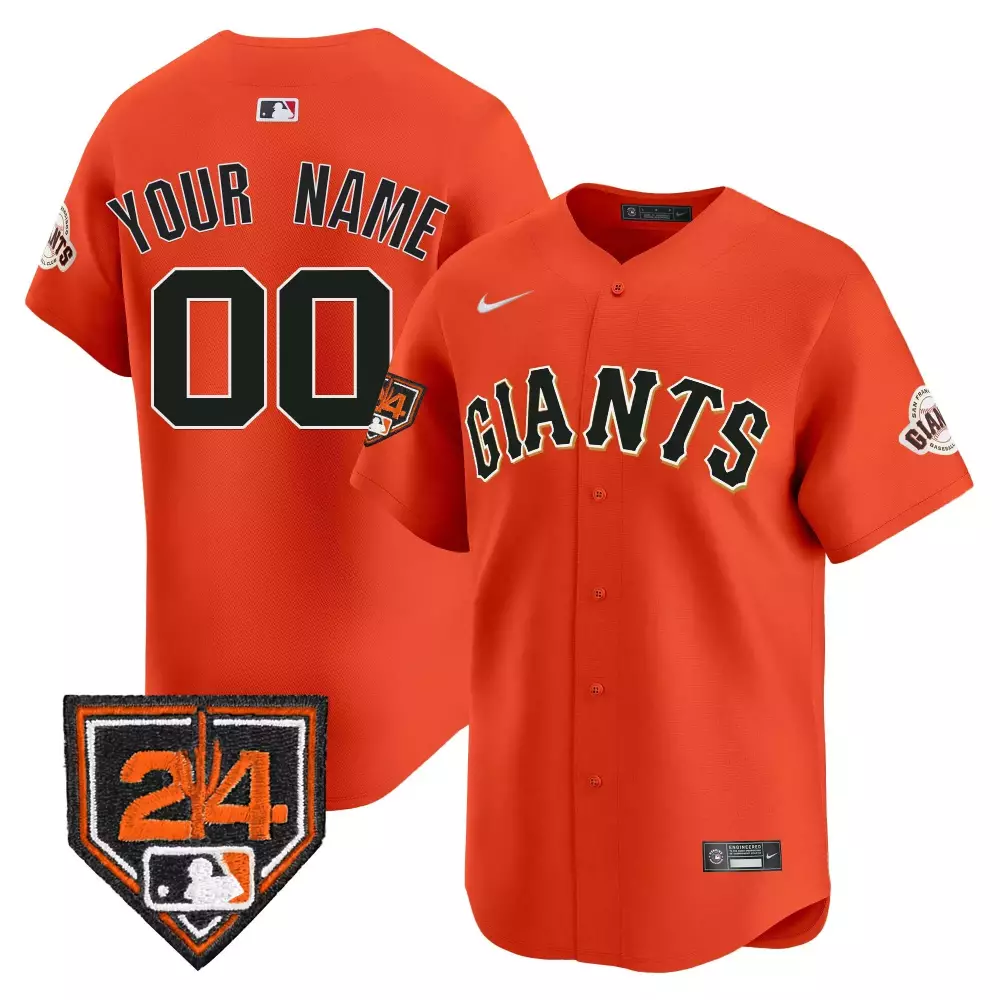 orange limited men san francisco giants 2024 willie mays patch vapor premier limited custom jersey v2 all stitched