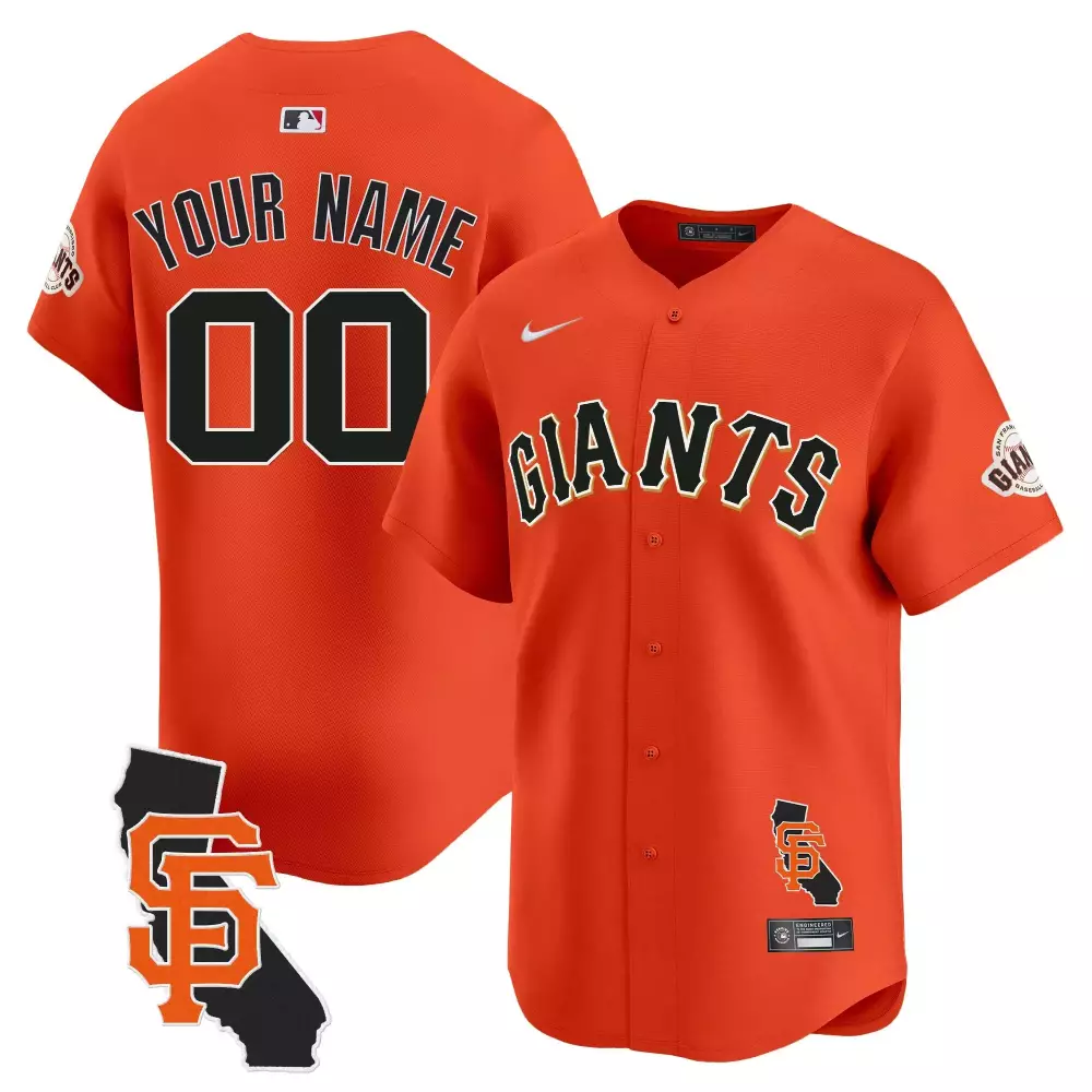 orange men san francisco giants california patch vapor premier limited custom jersey all stitched