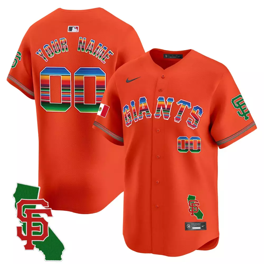 orange men san francisco giants california patch vapor premier limited custom jersey all stitched