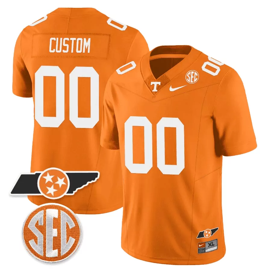 orange men tennessee volunteers checkerboard 2024 champions vapor premier limited custom jersey all stitched