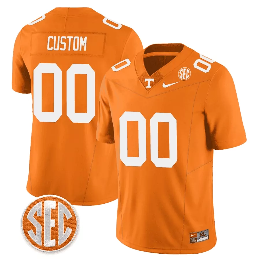 orange men tennessee volunteers checkerboard 2024 champions vapor premier limited custom jersey all stitched