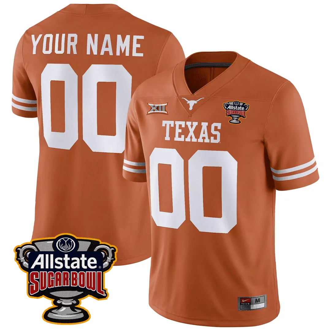 orange men texas longhorns sugar bowl patch limited jersey all stitched