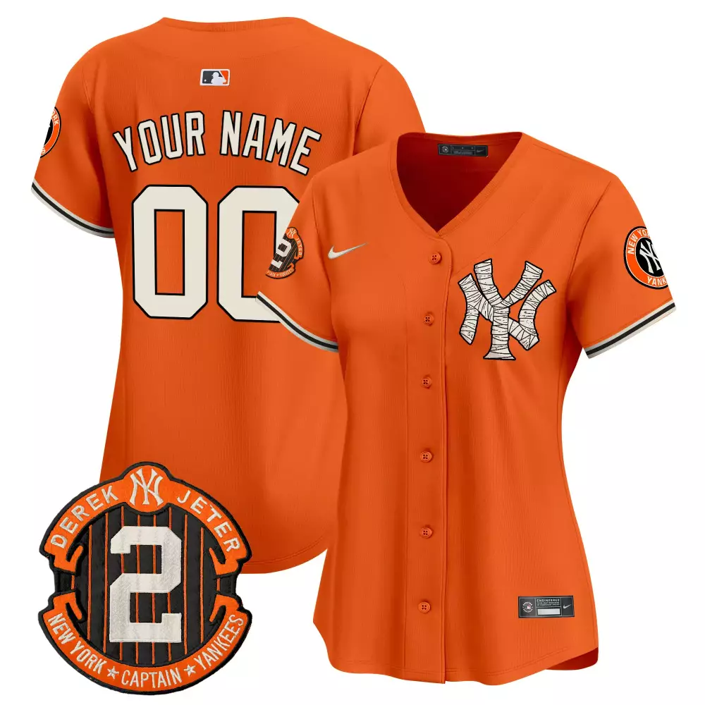 orange women new york yankees halloween vapor premier limited custom jersey all stitched