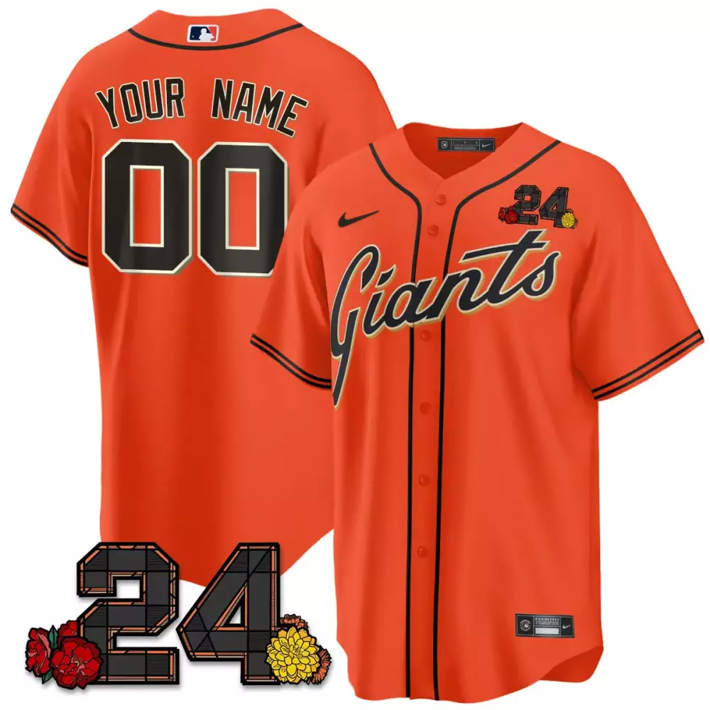 orange men san francisco giants sugar skull mexico vapor premier limited custom jersey printed