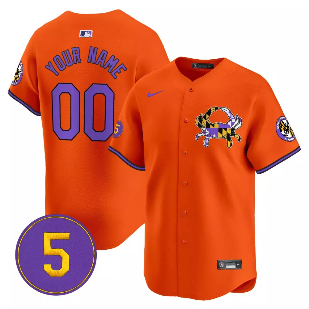 orange youth baltimore orioles purple vapor premier limited custom jersey all stitched